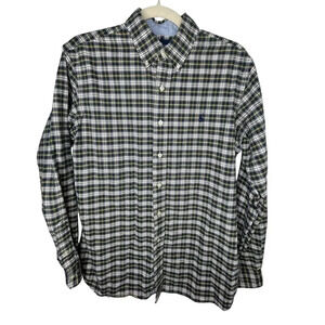 Ralph Lauren Custom Fit Oxford Button Up Shirt SZ Medium Plaid Polo Long Sleeve